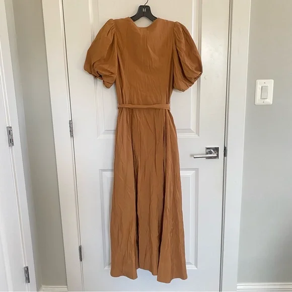 Anthropologie English Factory Short-Sleeve Tie-Waist Midi Dress Sz M NWT - Picture 5 of 5